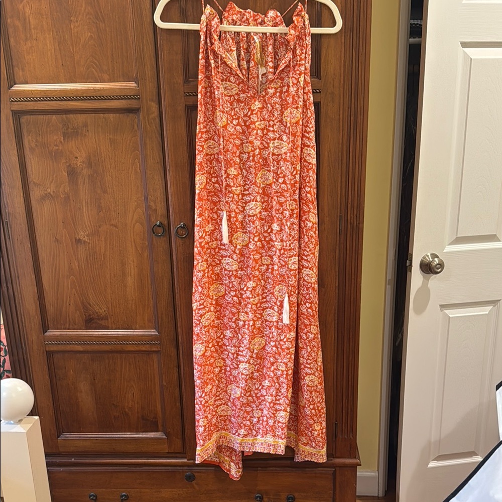 Orange Floral Maxi Dress